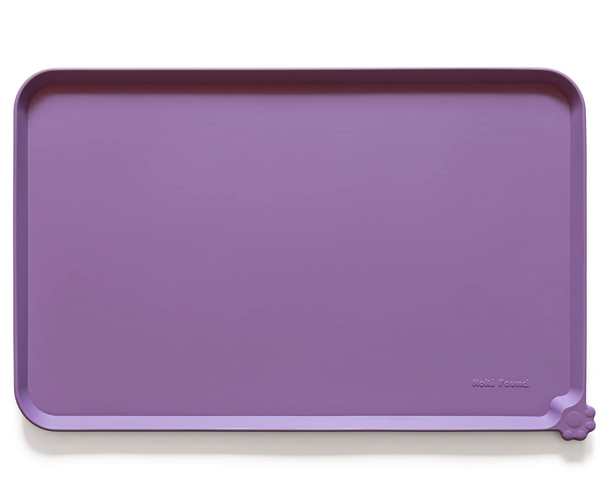 Tapis d'alimentation Hoki Found en silicone amethyste, 22x14, protège sols et évite déversements.