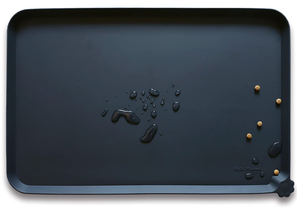 Hoki Found tapis aliments silicone noir, antidérapant pour chien et chat.