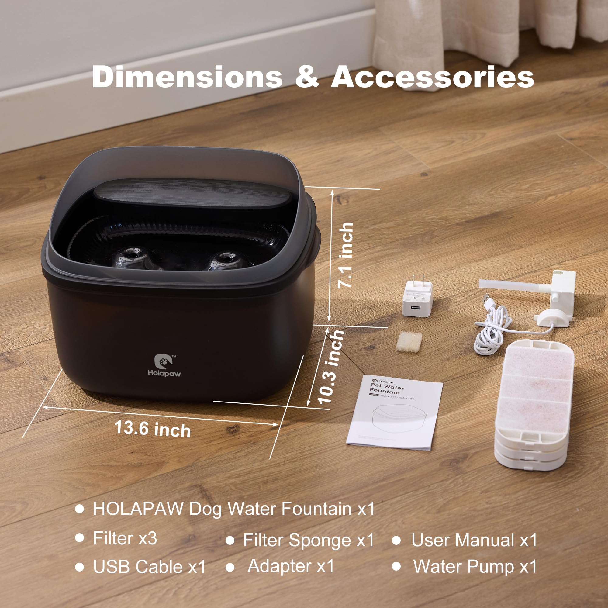 HOLAPAW fontaine-eau-usage-multi-animaux : adaptée à plusieurs animaux pour moins de remplacements.