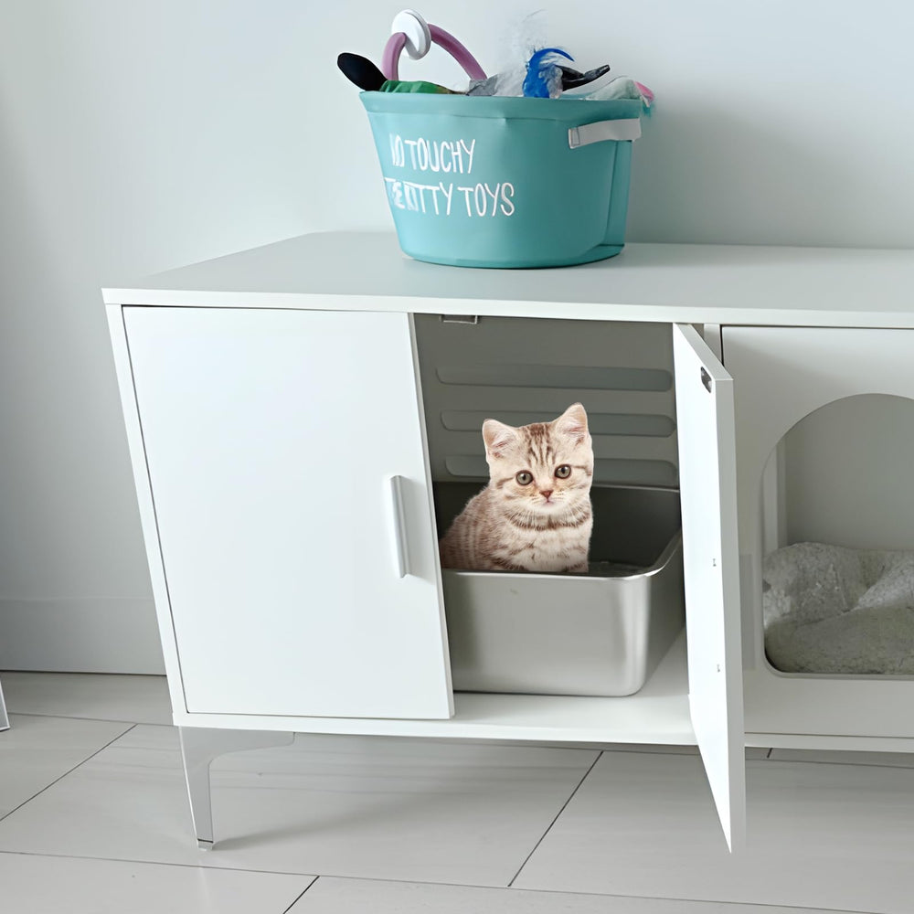 Holintan bac-litière inox-adapte lapins: convient aux petits animaux.