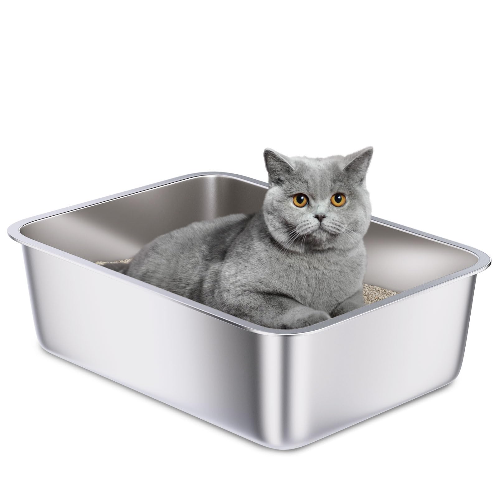Holintan bac-litière inox-moyen 18x14: anti-odeur efficace.