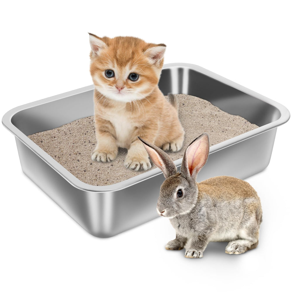 Holintan bac litière inox chaton : nettoyage rapide et hygiène durable.