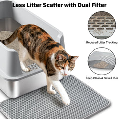 Holintan litière inox XL adaptée aux chats jusqu’à 9 kg pour espace.