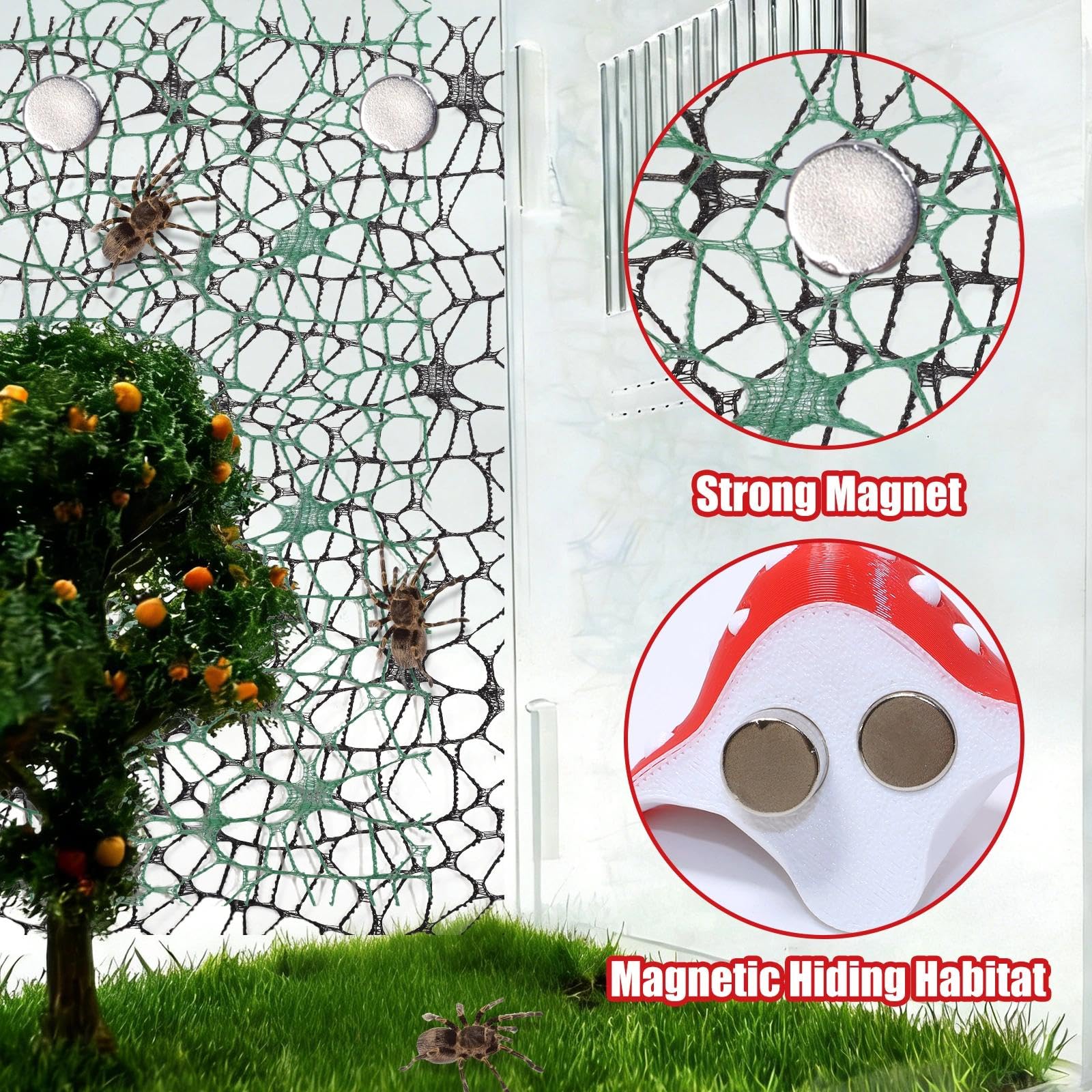 Décor champignon rouges Hollima pour terrarium.