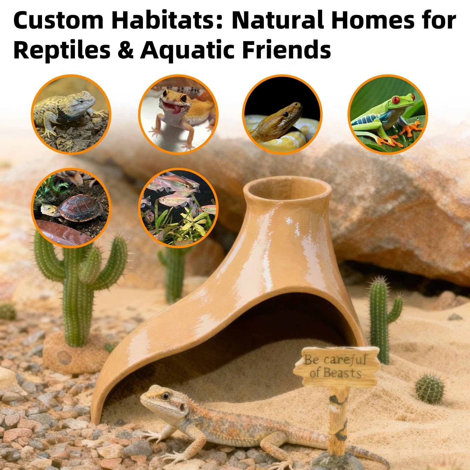 Hollima habitat-reptile immersion crée un refuge proche du naturel.
