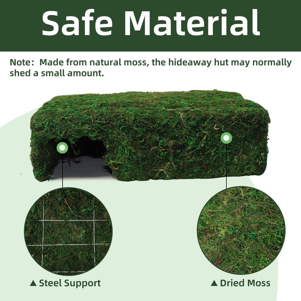 Hollima Mossy Cave Hide – mousse naturelle extérieure réaliste aide à créer un habitat fidèle et rassurant.