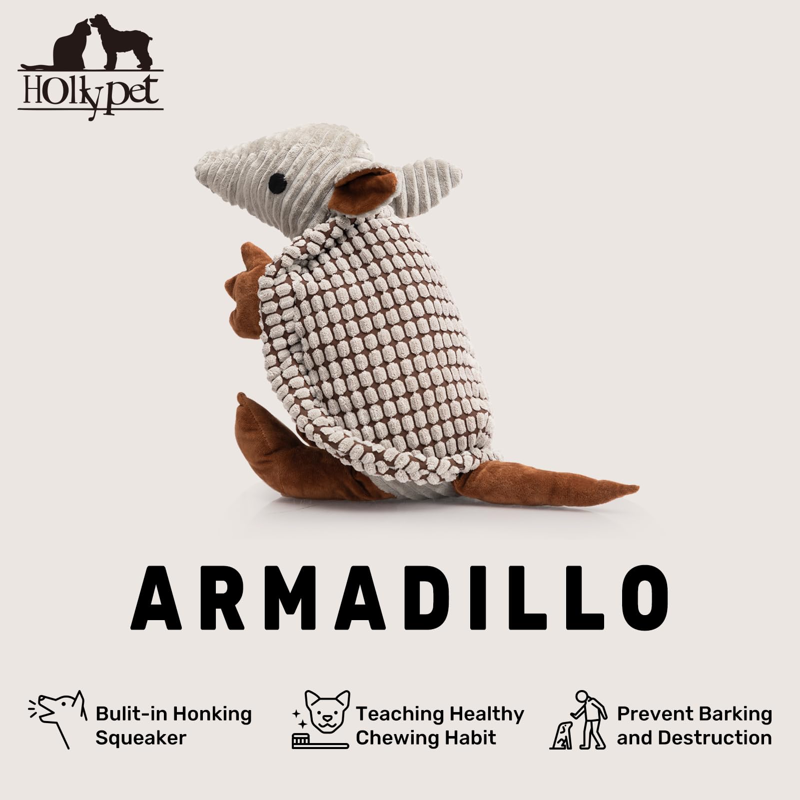 Conception durable Hollypet Armadillo, convient au jeu intérieur et extérieur.