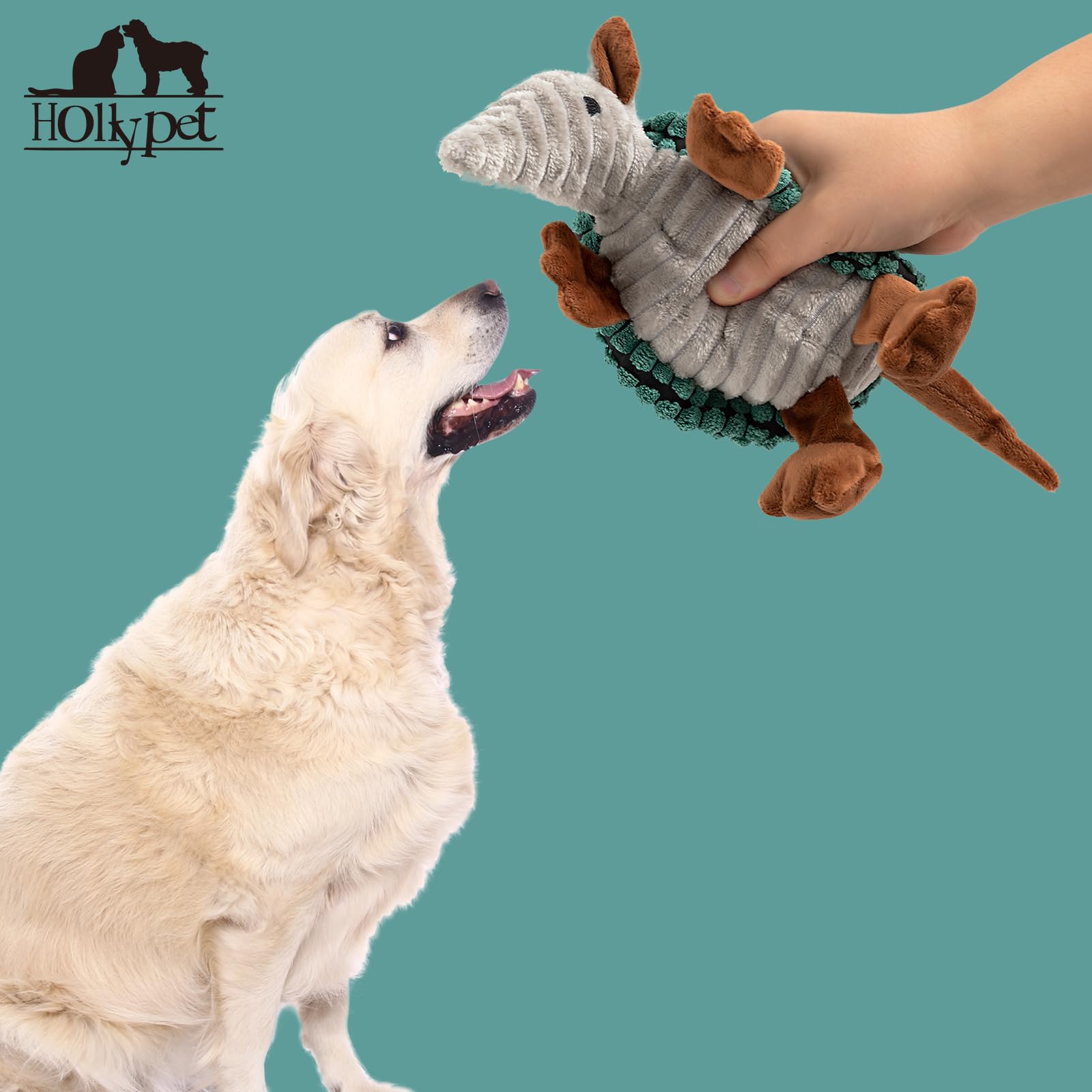 Hollypet Armadillo doudou jeu de lancer, renforcer le lien avec le chiot