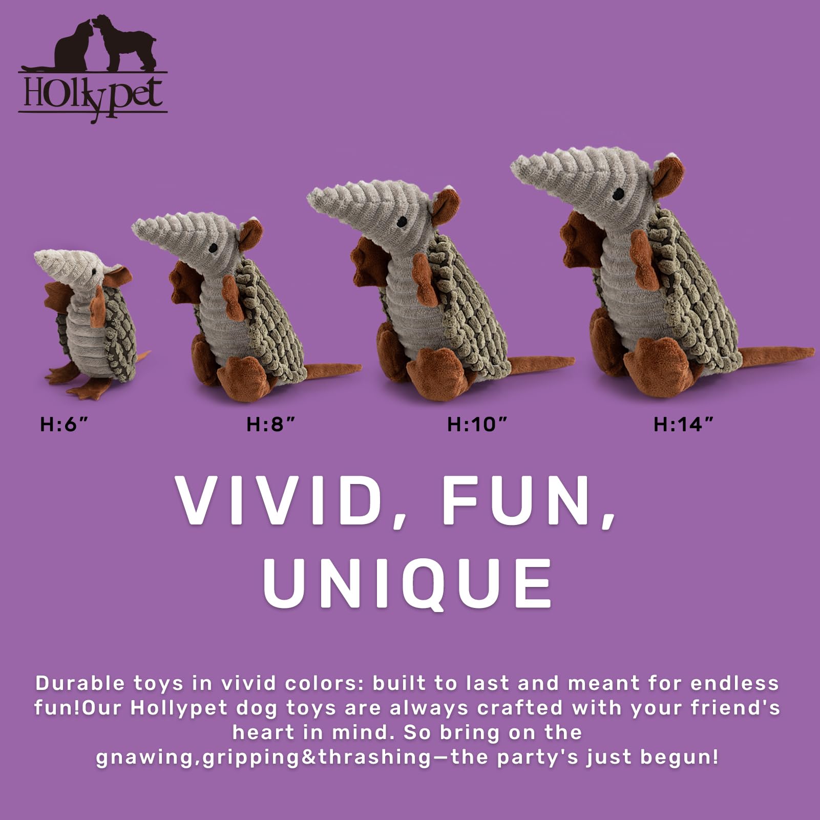 Hollypet Armadillo: design attrayant et coloré pour stimuler le jeu quotidien