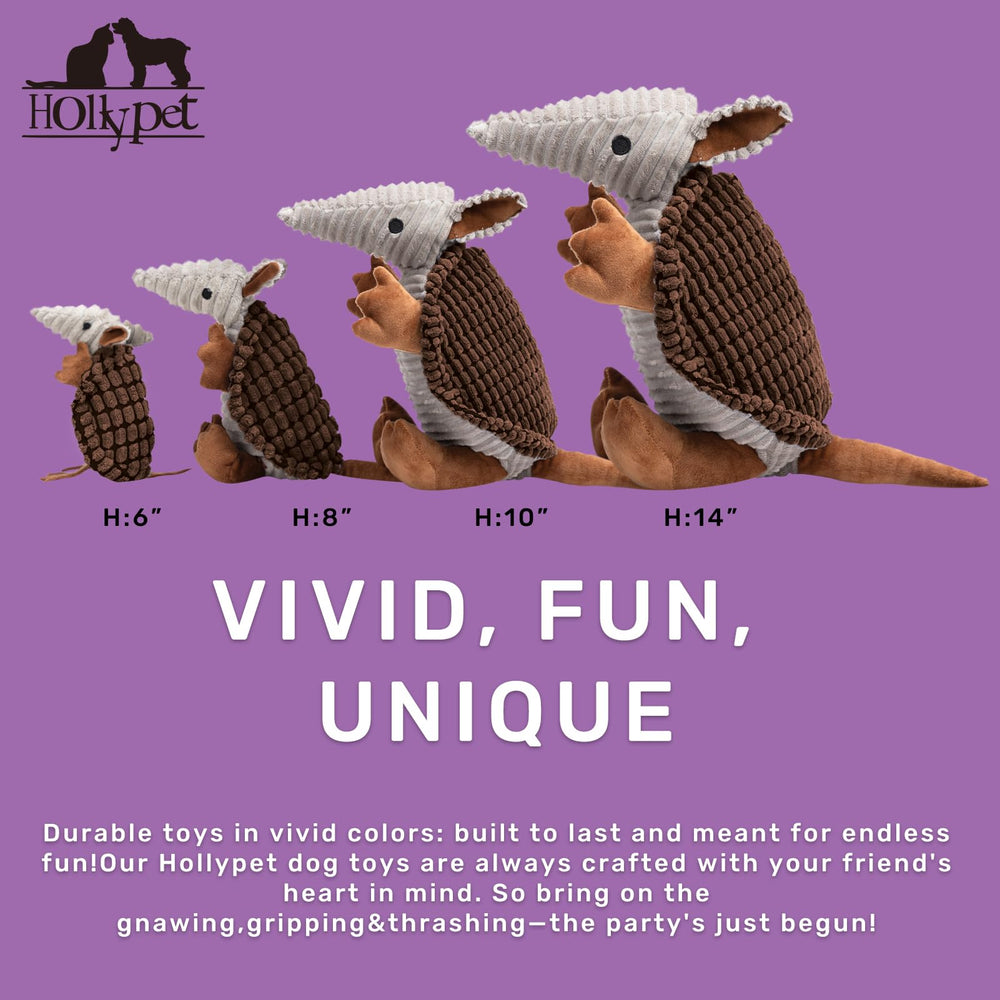 Jouet Armadillo Hollypet au design mignon et bruit unique pour chien