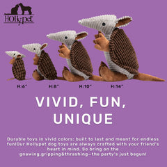 Jouet Armadillo Hollypet au design mignon et bruit unique pour chien