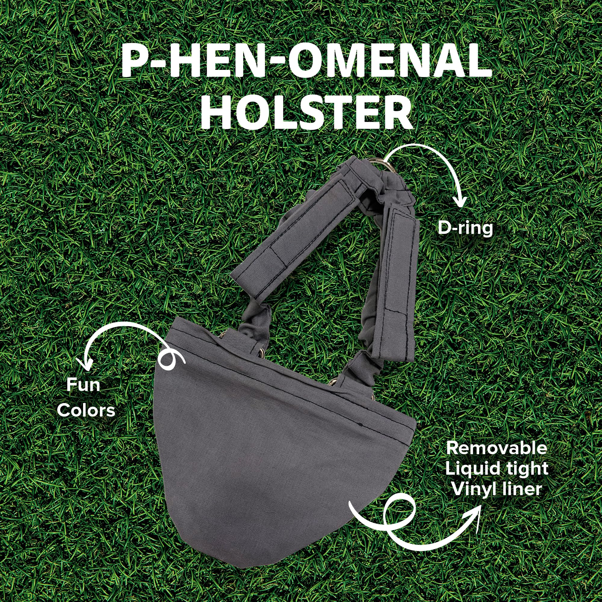 Holster couche poules vertes avec harnais compatible pour sorties.