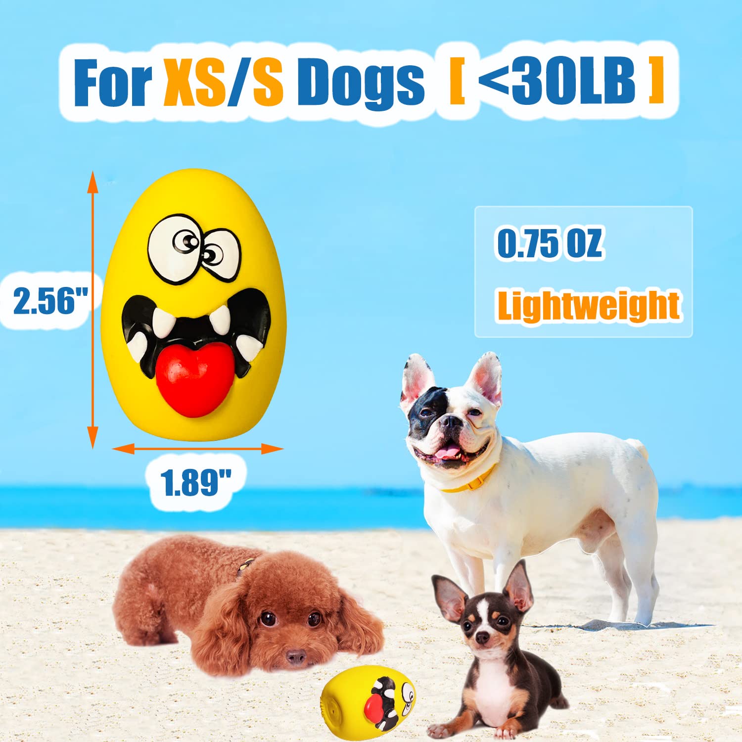 HOLYSTEED balle latex doux, jouet sûr pour chiens mini et petites tailles.