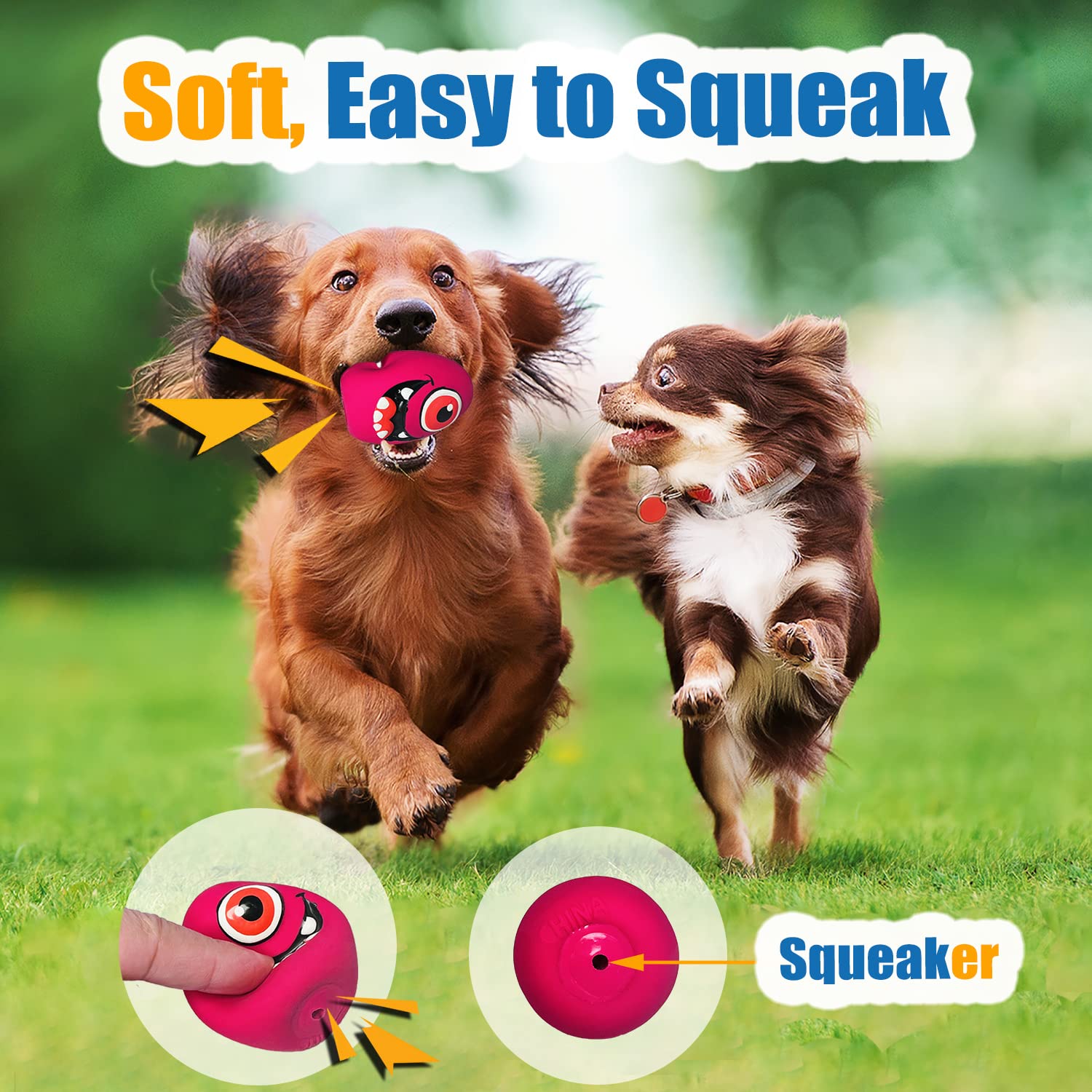 HOLYSTEED balle-sourire, jouet réactif qui encourage le jeu actif.