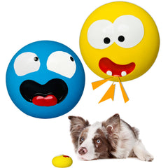 Balle HOLYSTEED siffle avec visage sourire et divertit votre chien pendant les jeux.