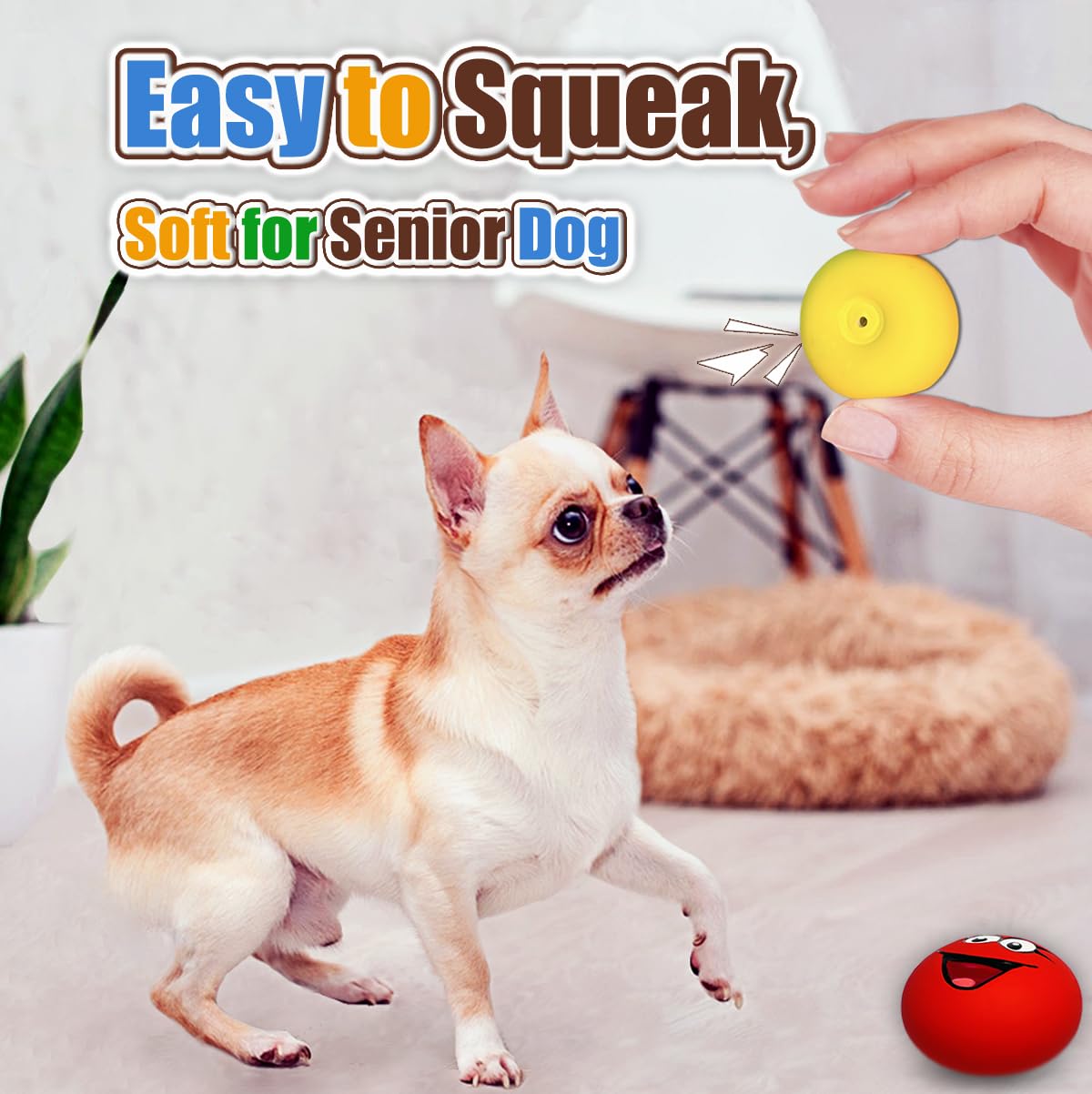 Forme hamburger HOLYSTEED, jouet petit chien sensoriel stimulant et facile à attraper.