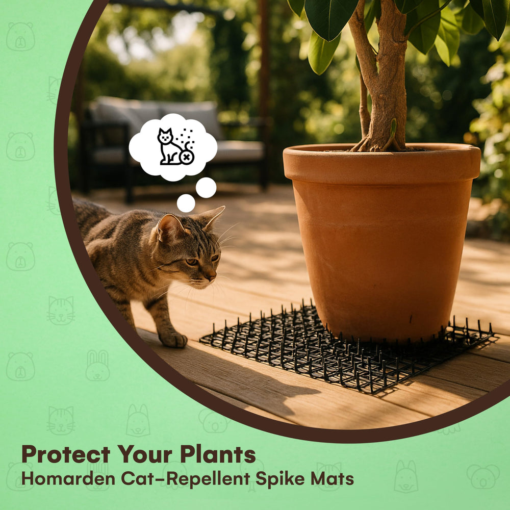 Homarden Tapis répulsif chats noir pour extérieur protégeant les plantes.