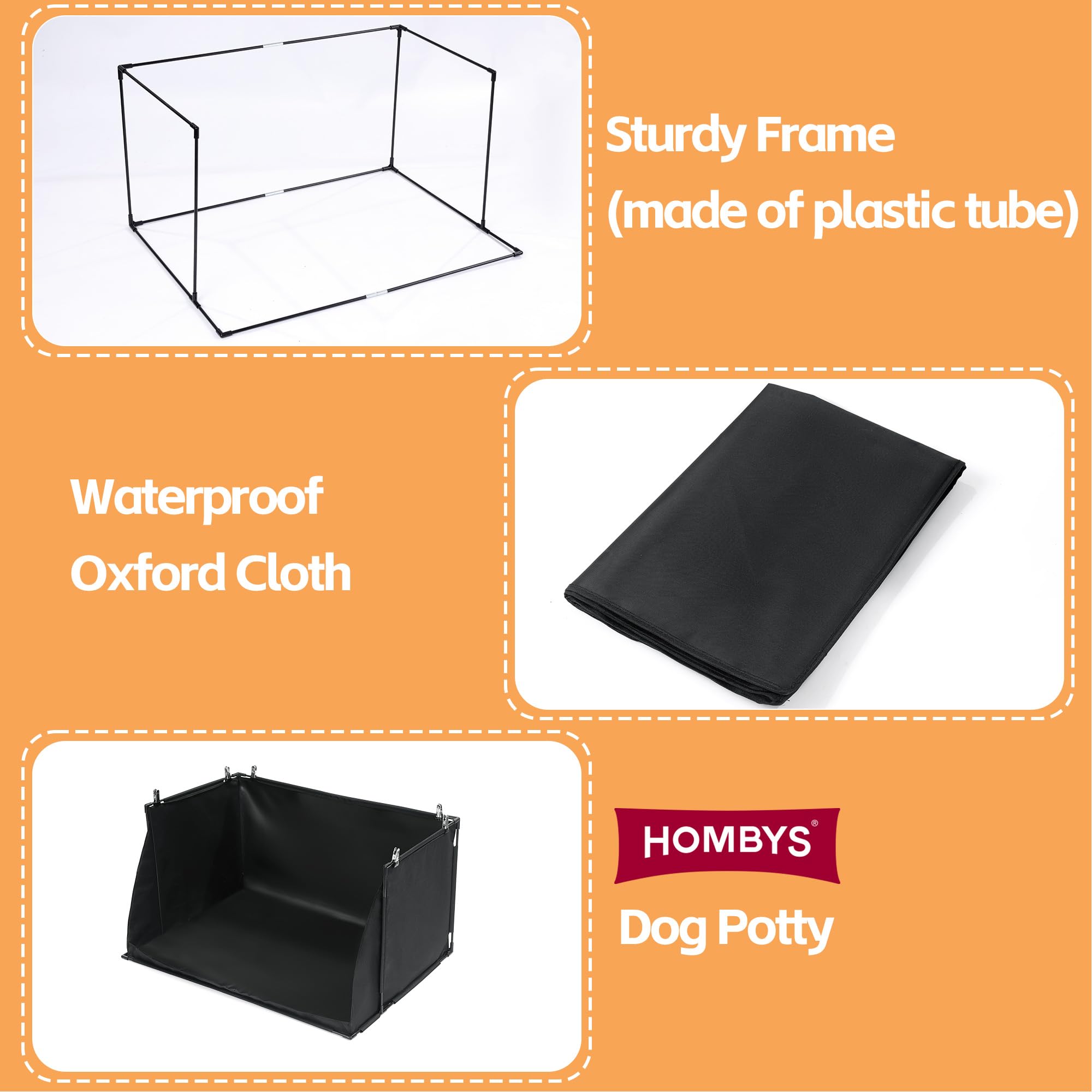 HOMBYS bac-litiére pliable pour grands chiens, rangement facile.