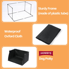 HOMBYS bac-litiére pliable pour grands chiens, rangement facile.