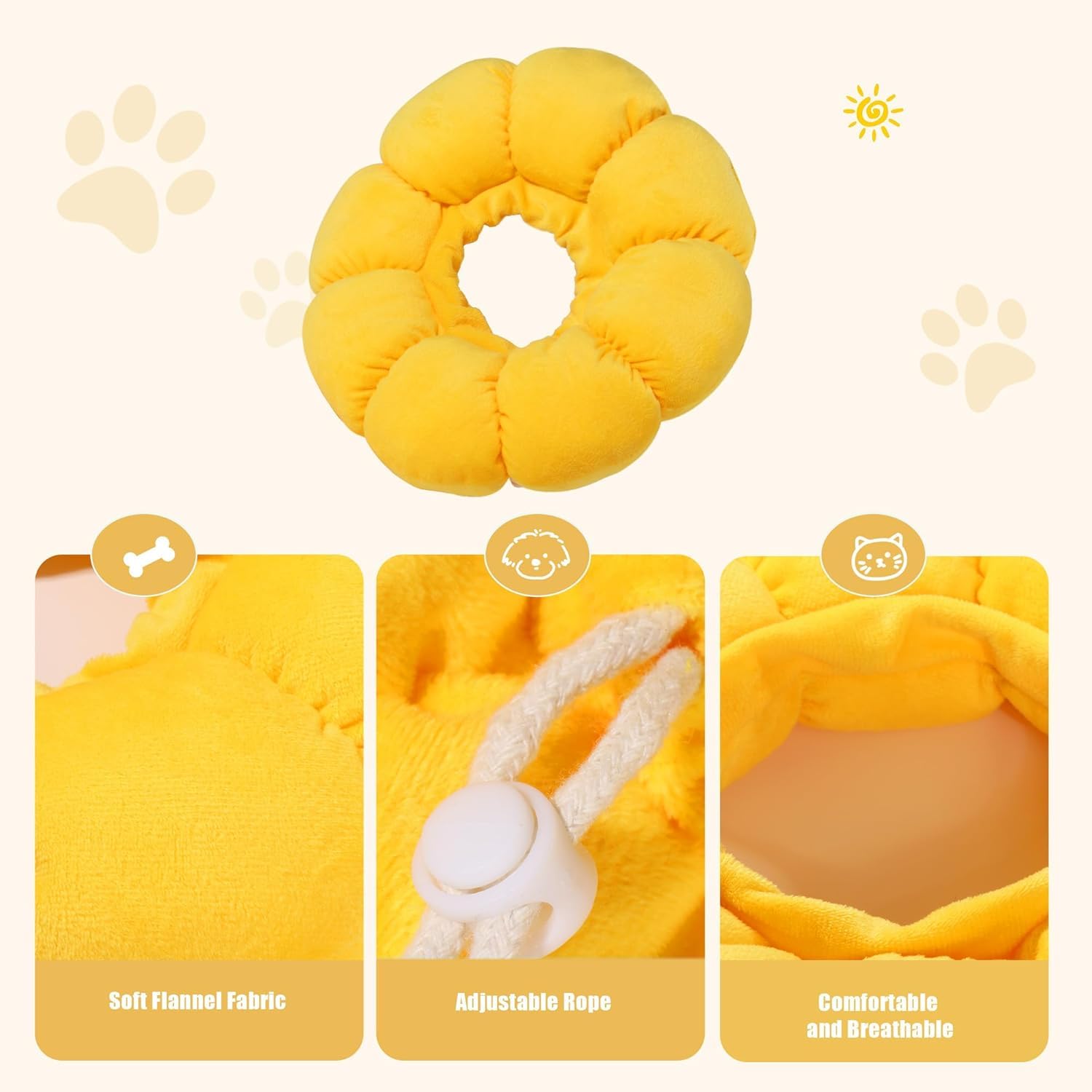 HOMBYS chien reposant avec collier-cone doux après une activité.