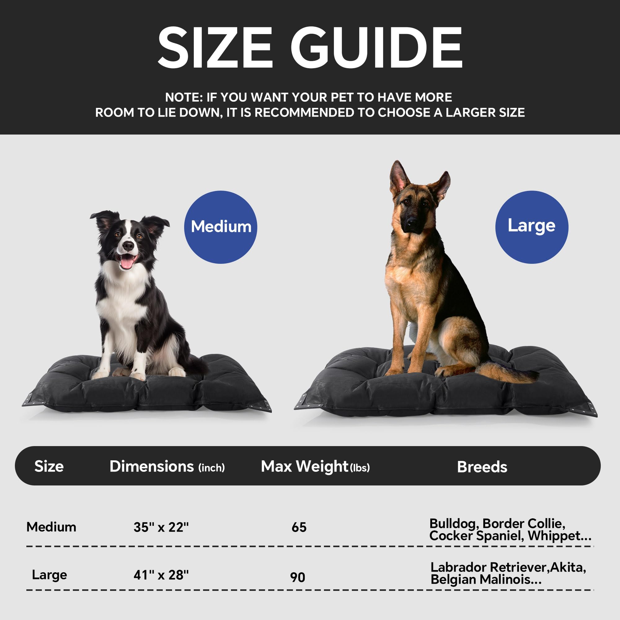 Lit chien HOMBYS adapté aux caisses standards, pratique pour voyage et quotidien
