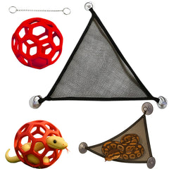 Homedy Crafts balle d'enrichissement pour serpent avec hamac rouge, favorise l'activité physique.