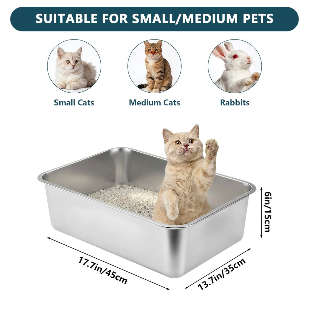 Bac Homegroove inoxydable grand format pour grands chats et multi-chats.