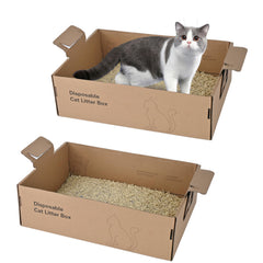 Boîte à litière jetable Homegroove grande ouverte, prêt à l'emploi pour le chat.