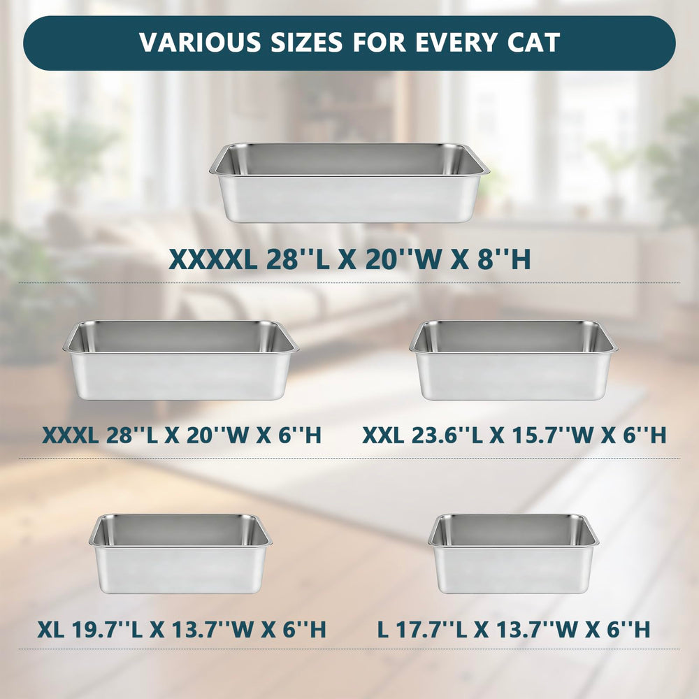 Homegroove litiere bac acier grande capacite grand chat: ideal pour grands felins.