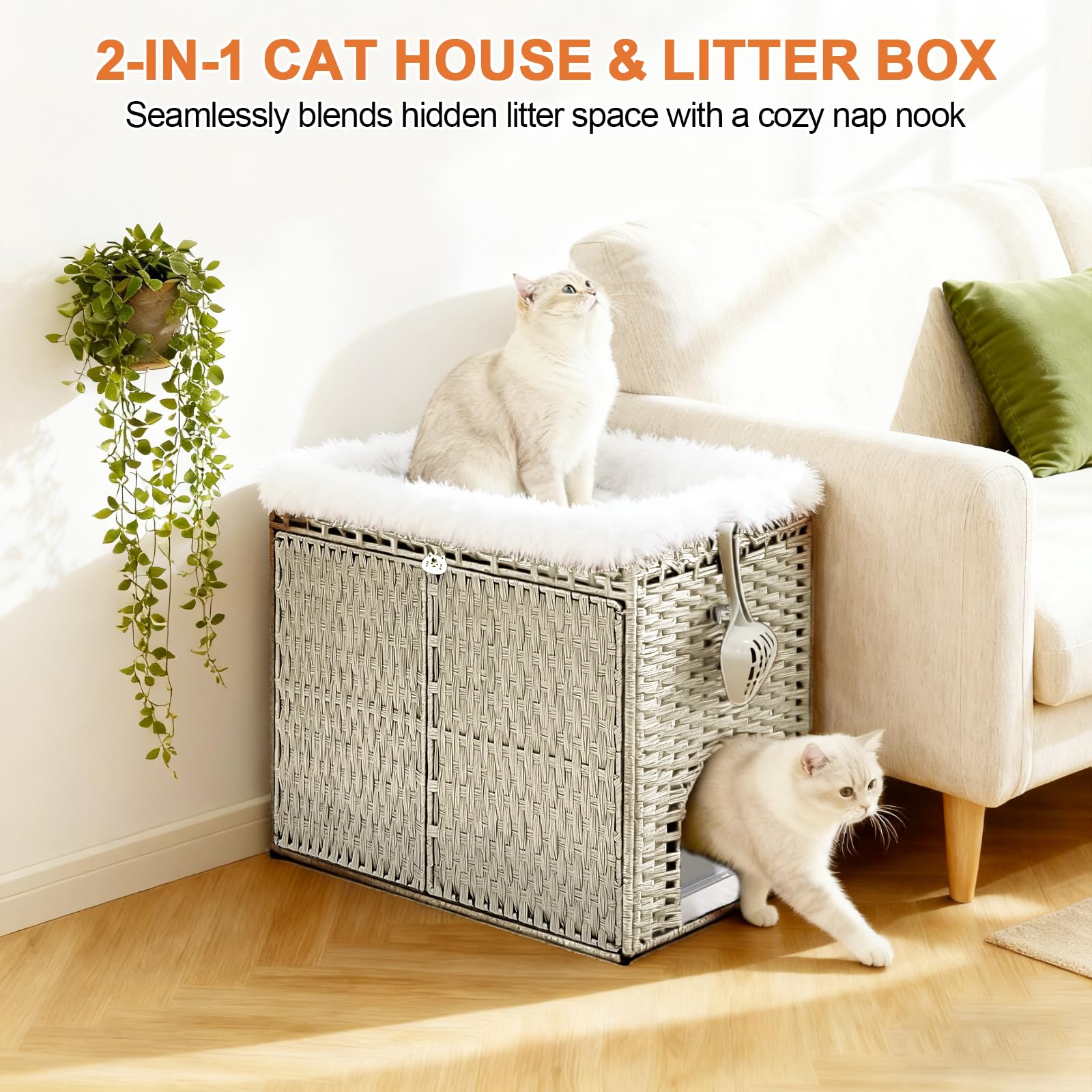 Homegroove meuble-dappoint litiere camel, fonctionne aussi comme table d appoint.