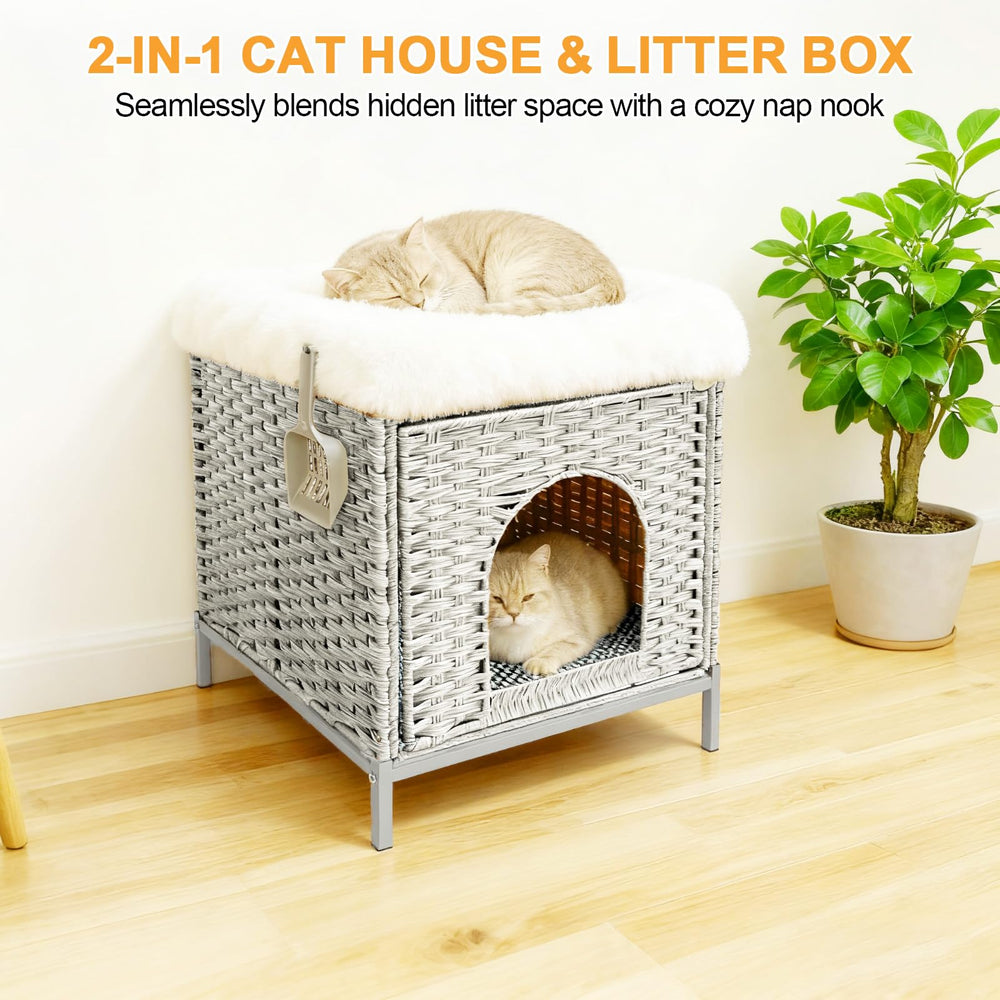 Homegroove porte-chat-tourne-gris, porte qui tourne pour un accès facile.