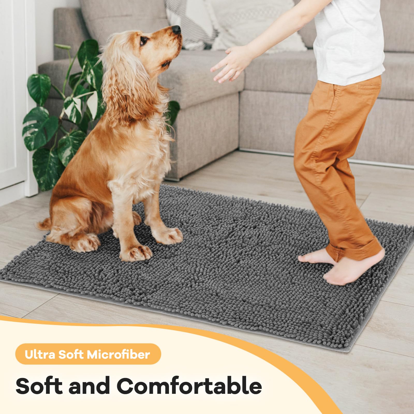 Tapis HOMEK avec base antidérapante en caoutchouc pour sécurité.