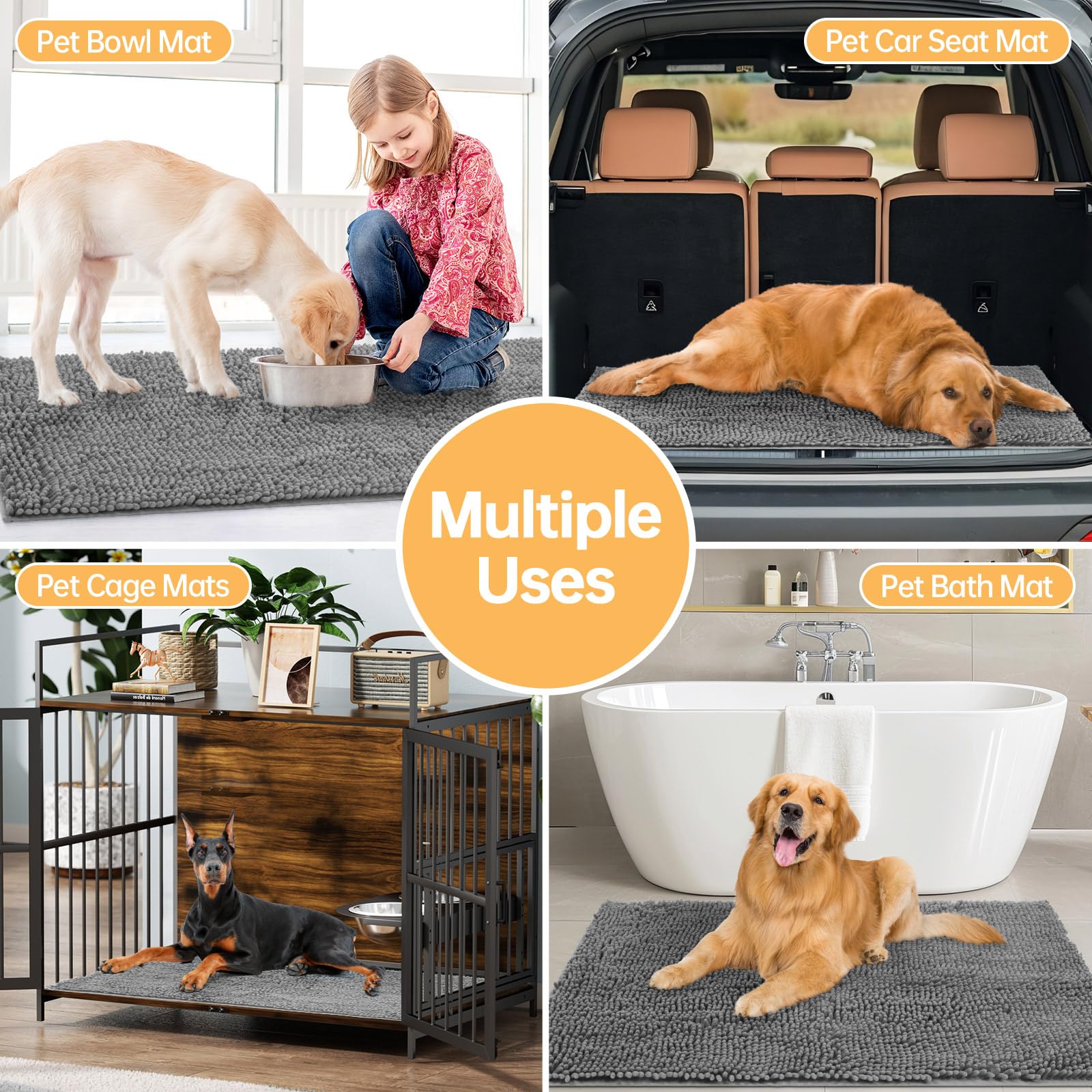 Tapis HOMEK confort pour chien après bains et jeux.