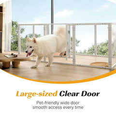 Enclos Homelio clair pour chiot avec porte intégrée pour accès facile.