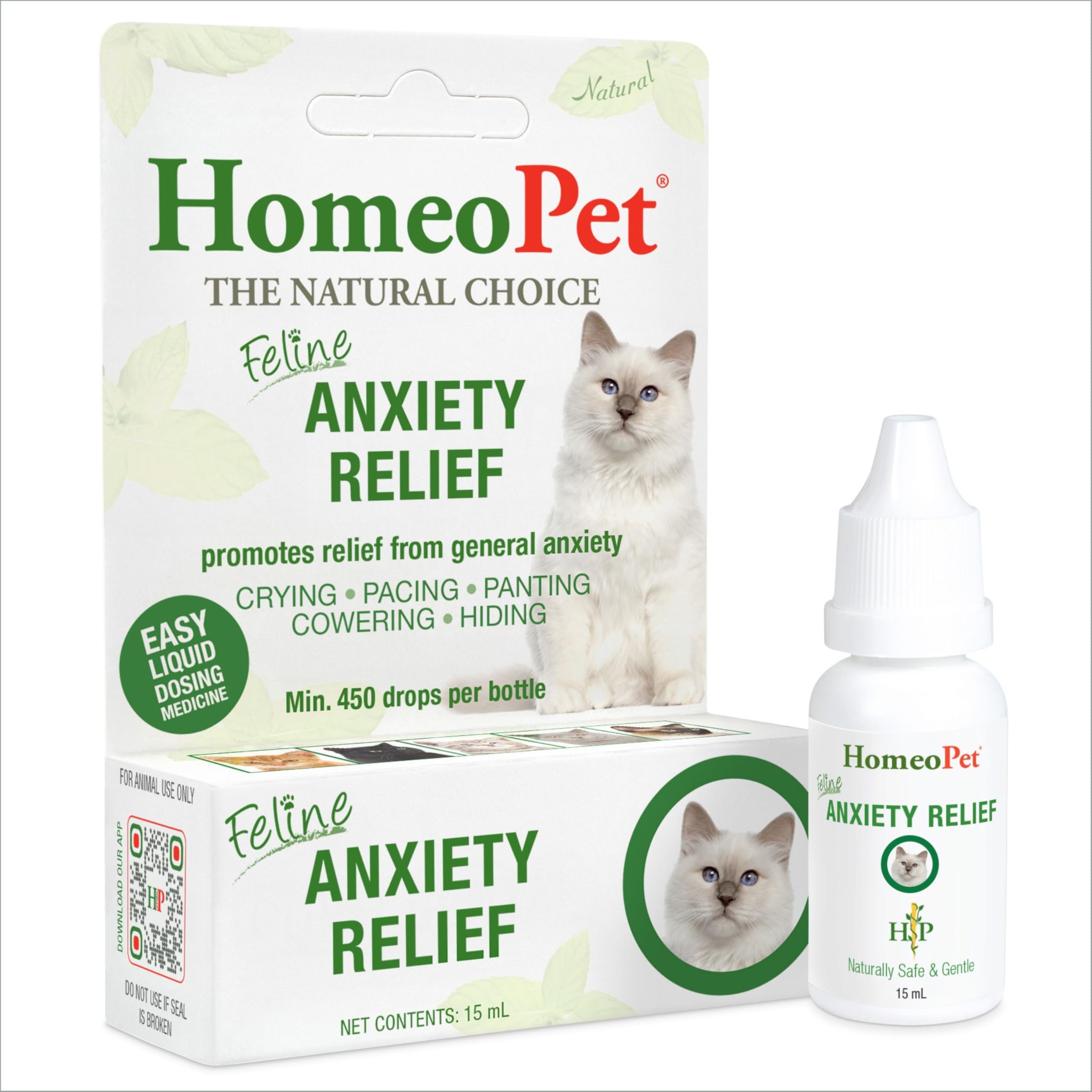 Flacon HomeoPet pour chats, gouttes 15 ml, solution naturelle pour le calme.