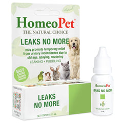 HomeoPet Leaks No More – flacon gouttes de 15 ml, soutien doux pour le contrôle urinaire des animaux.