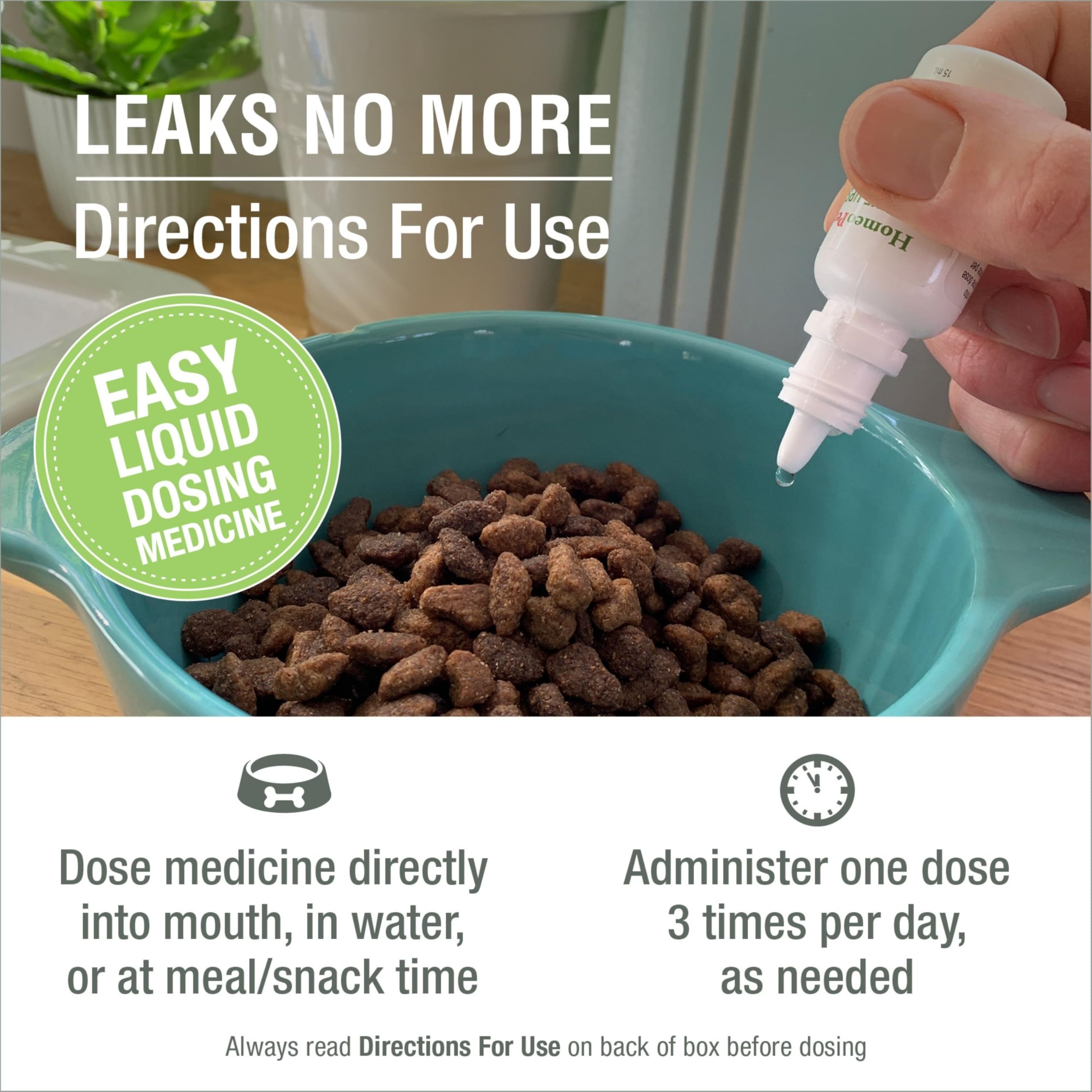 HomeoPet Leaks No More – composition naturelle et sans effets secondaires connus.