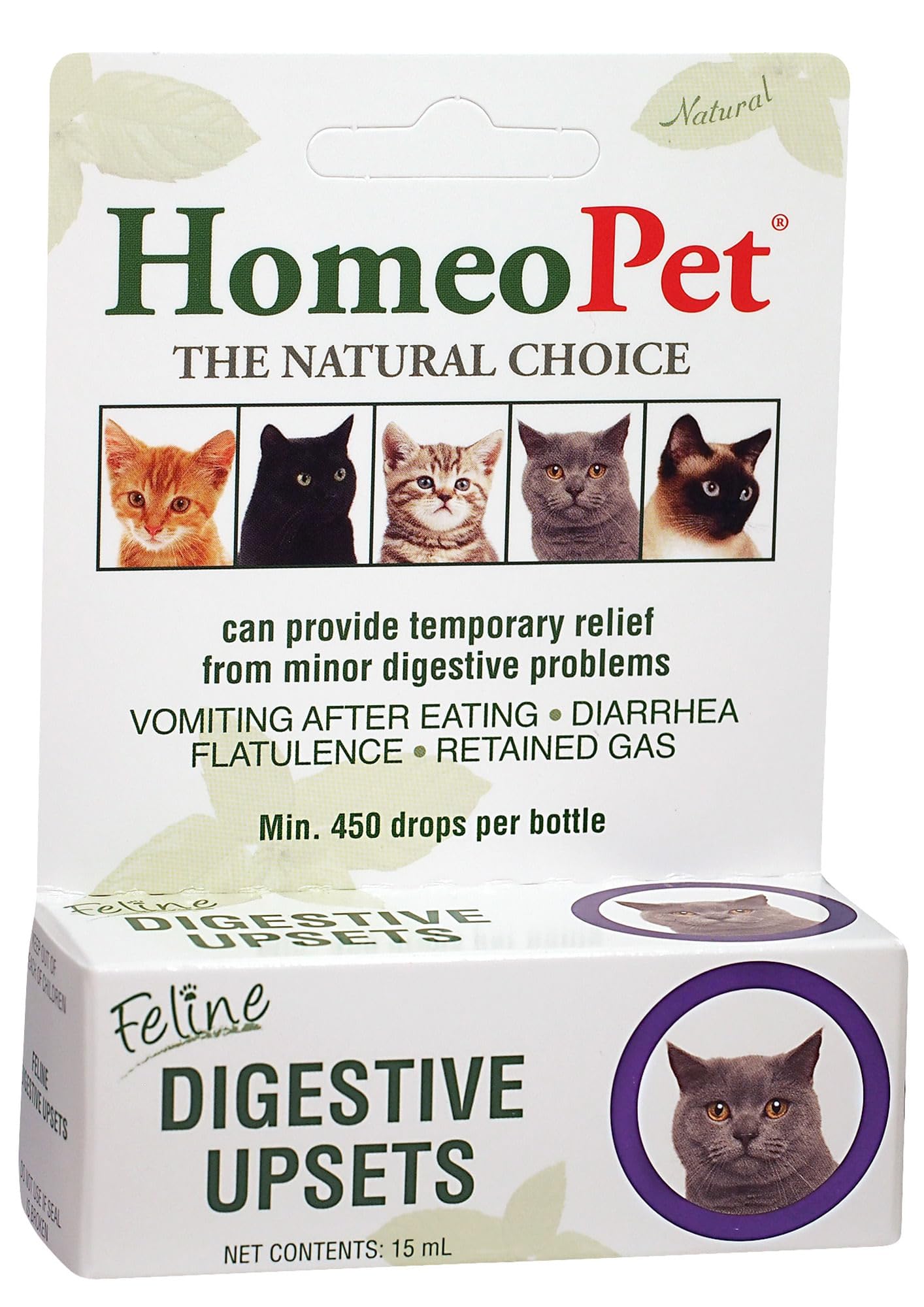 HomeoPet flacon – soutien digestif pour chats, apaisement des inconforts digestifs.