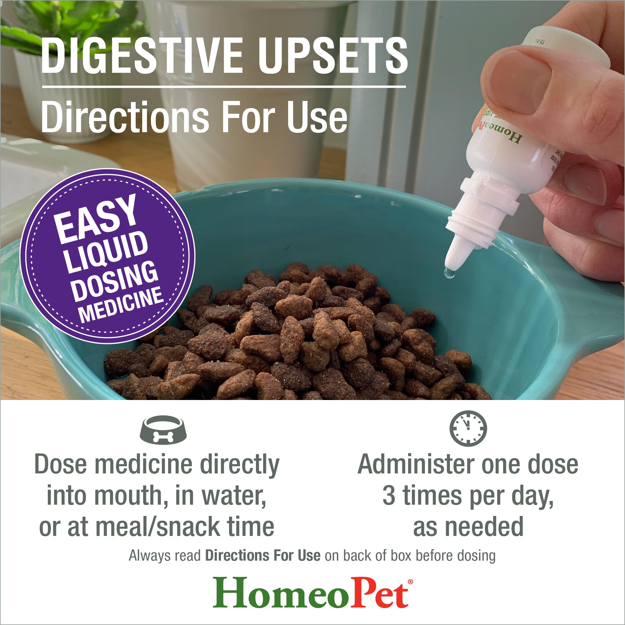 HomeoPet Digestive Upsets – convient pour chiens, chats et petits animaux de tous âges.