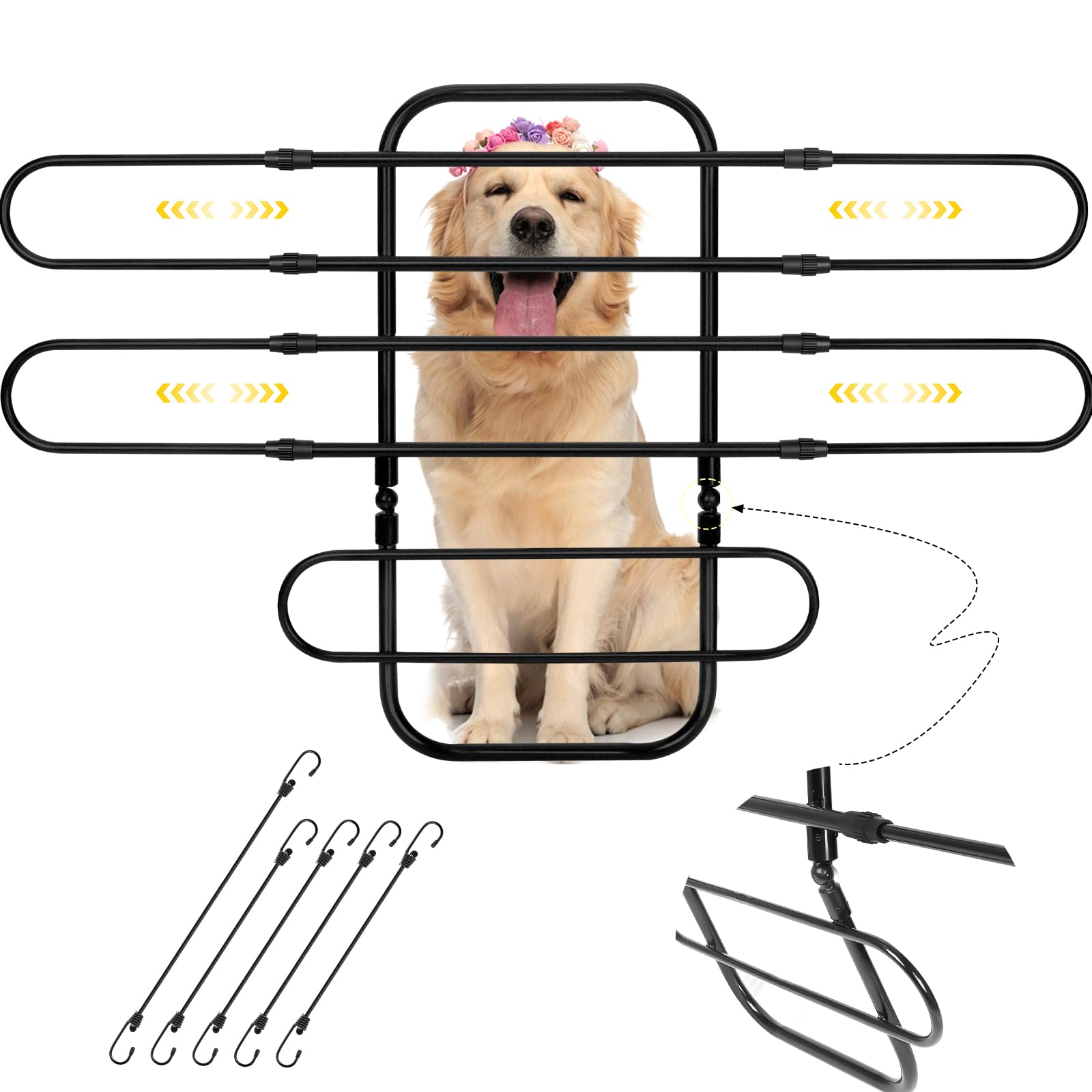 Barrière HOMEPEDIA pour chien, adaptable 42-62 pouces, véhicule sûr et confortable.