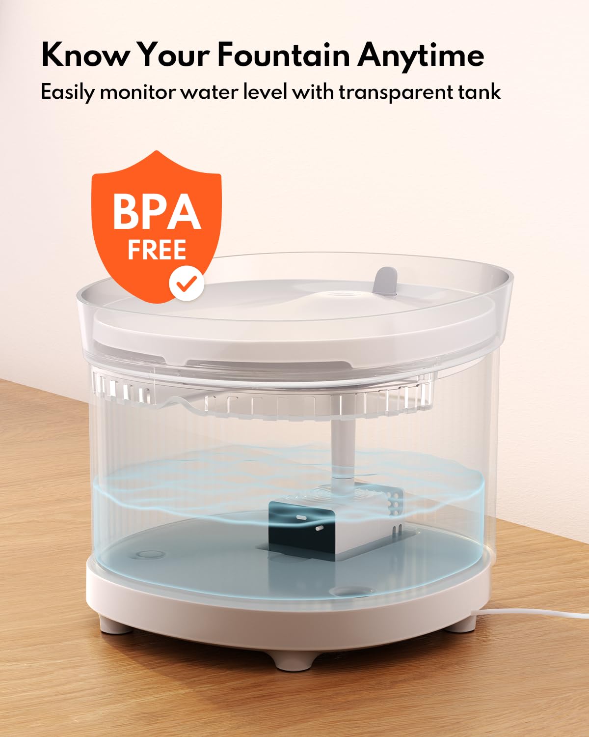 Filtration triple HomeRunPet pour eau plus propre et sans odeurs.