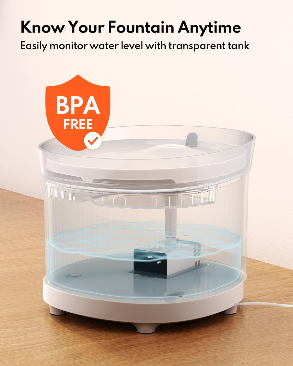 Filtration triple HomeRunPet pour eau plus propre et sans odeurs.
