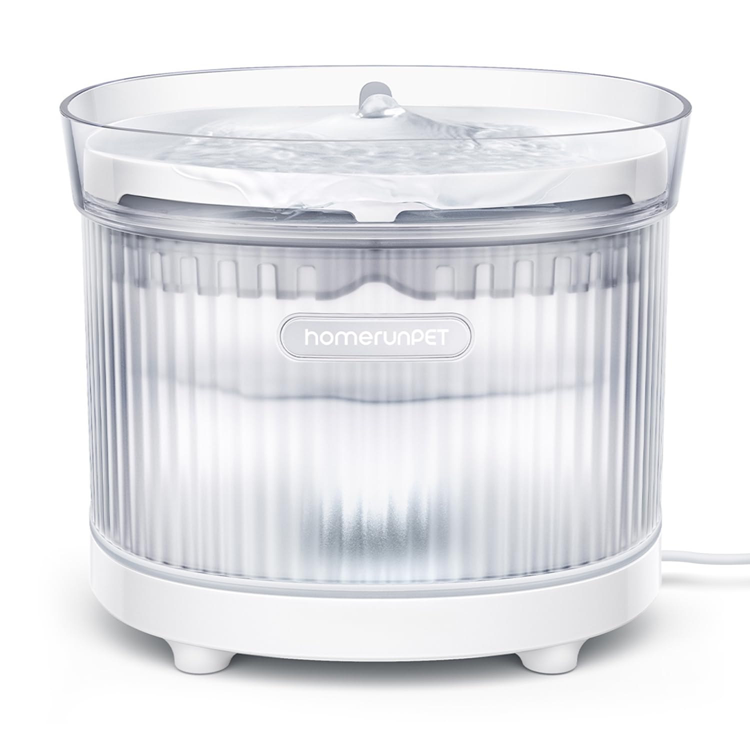 Fontaine HomeRunPet pour chat avec plateau en porcelaine, hygiène et nettoyage facilités.