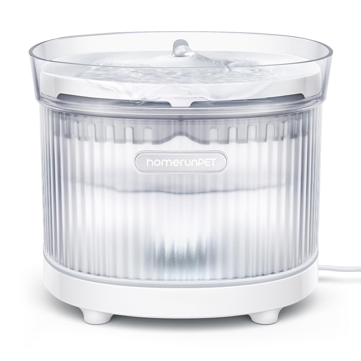 Fontaine HomeRunPet pour chat avec plateau en porcelaine, hygiène et nettoyage facilités.