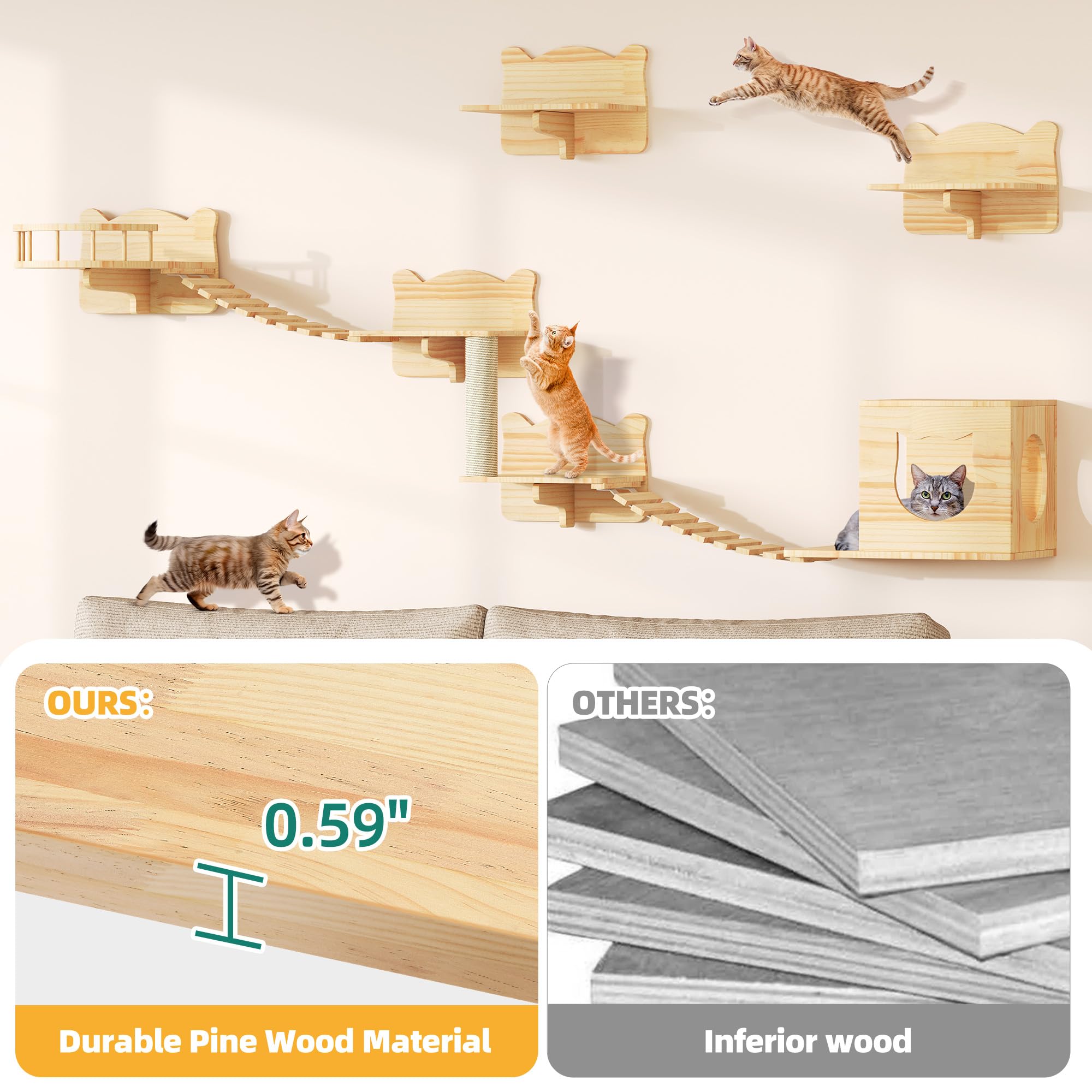Homiflex barre-griffage sisal - griffoir intégré pour les pattes des chats.