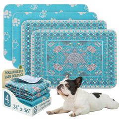 Homimp tapis lavable pour chien avec motif fleurs vintage, pratique et élégant.