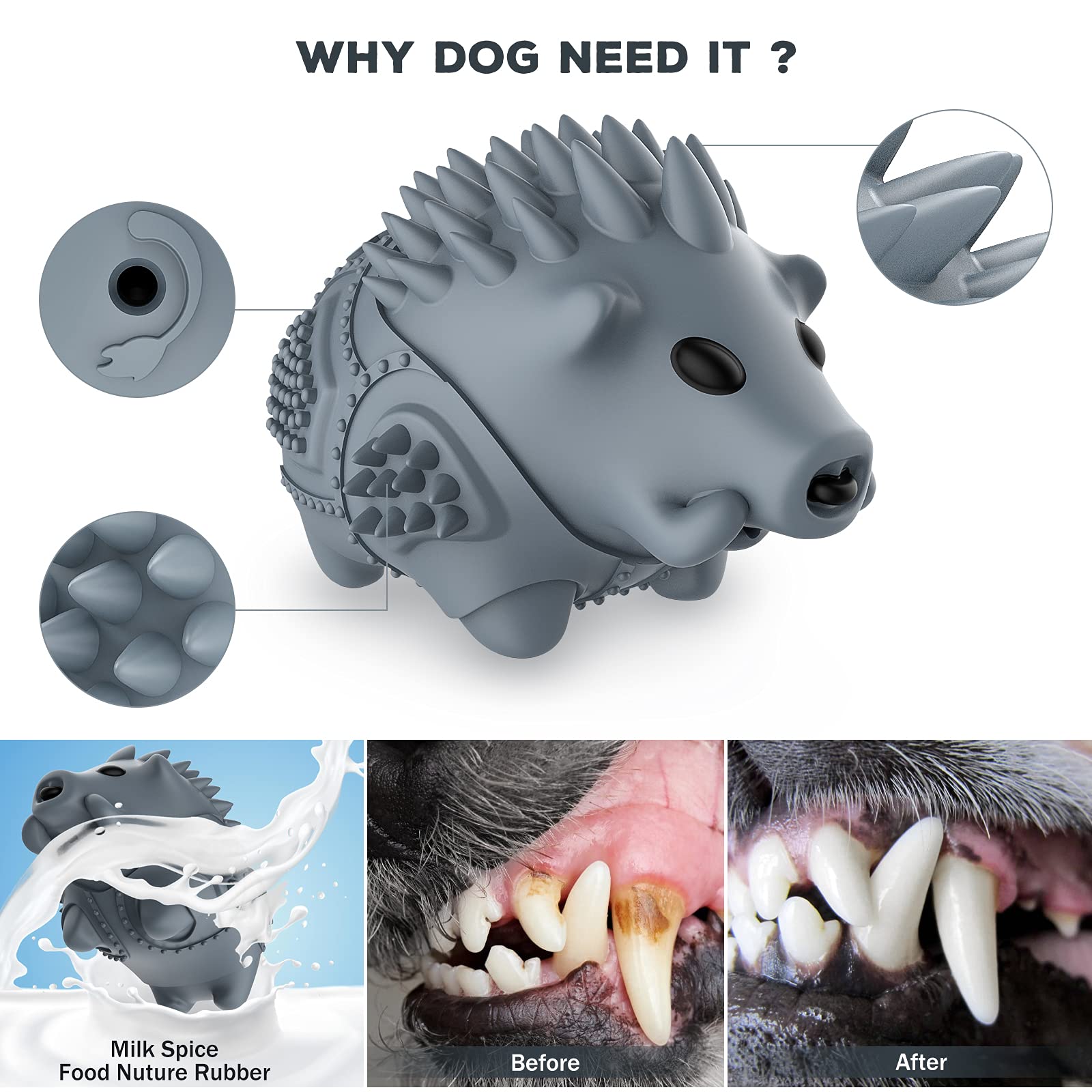 Homipooty, jouet dentition grand chien aidant potentiellement l’hygiène dentaire
