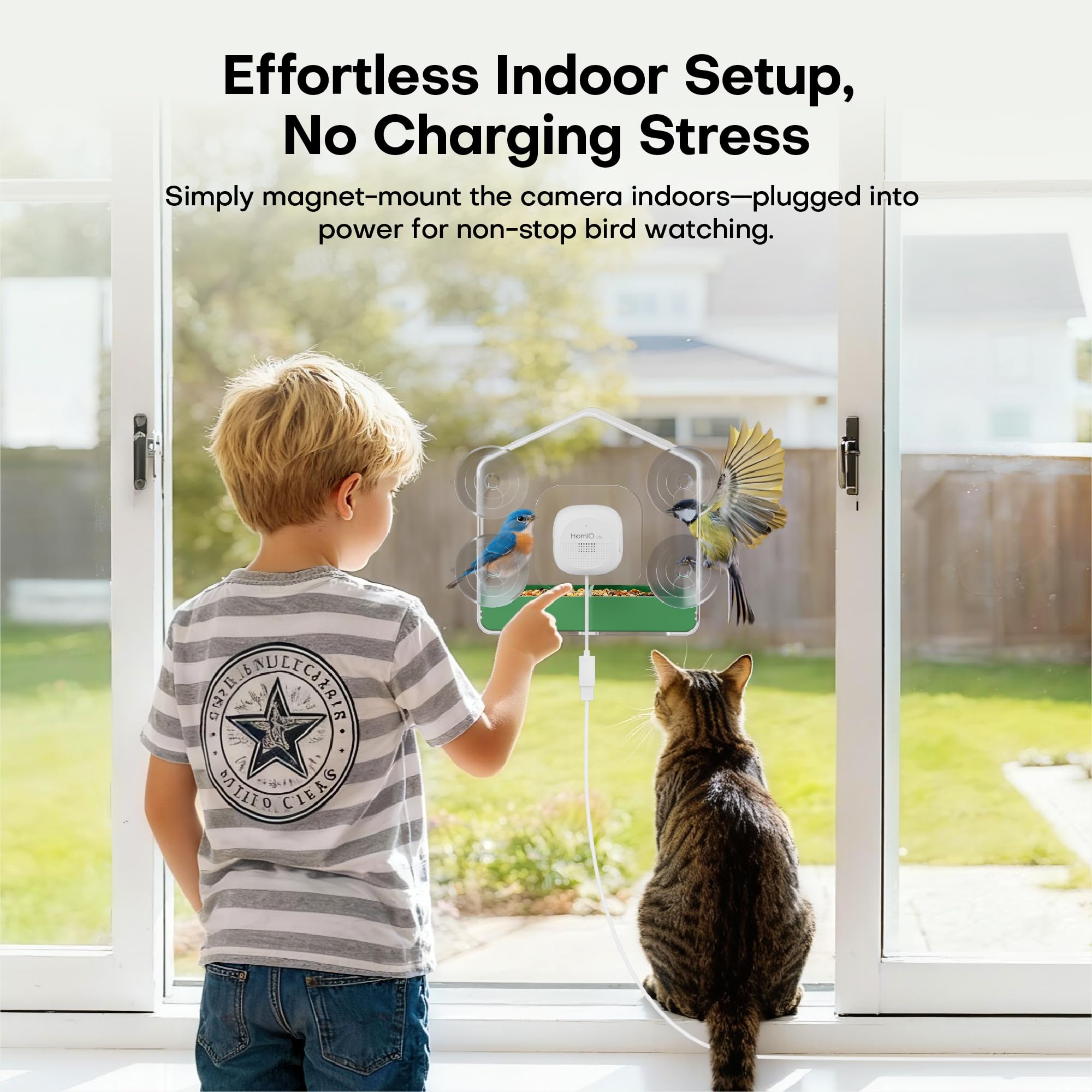 HomiQ Life Smart Bird Feeder reconnaissance IA oiseaux: identification rapide des espèces.