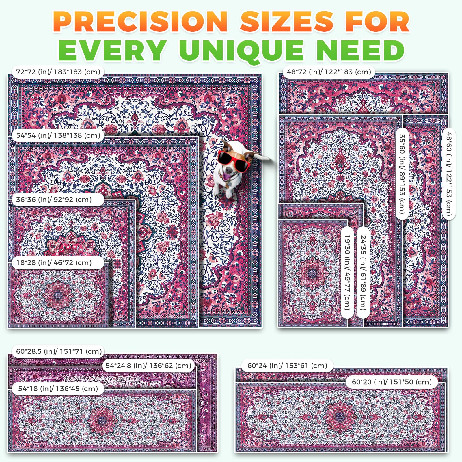 Hompet tapis emballage pliures relaxation: pliures disparaissent rapidement après ouverture.