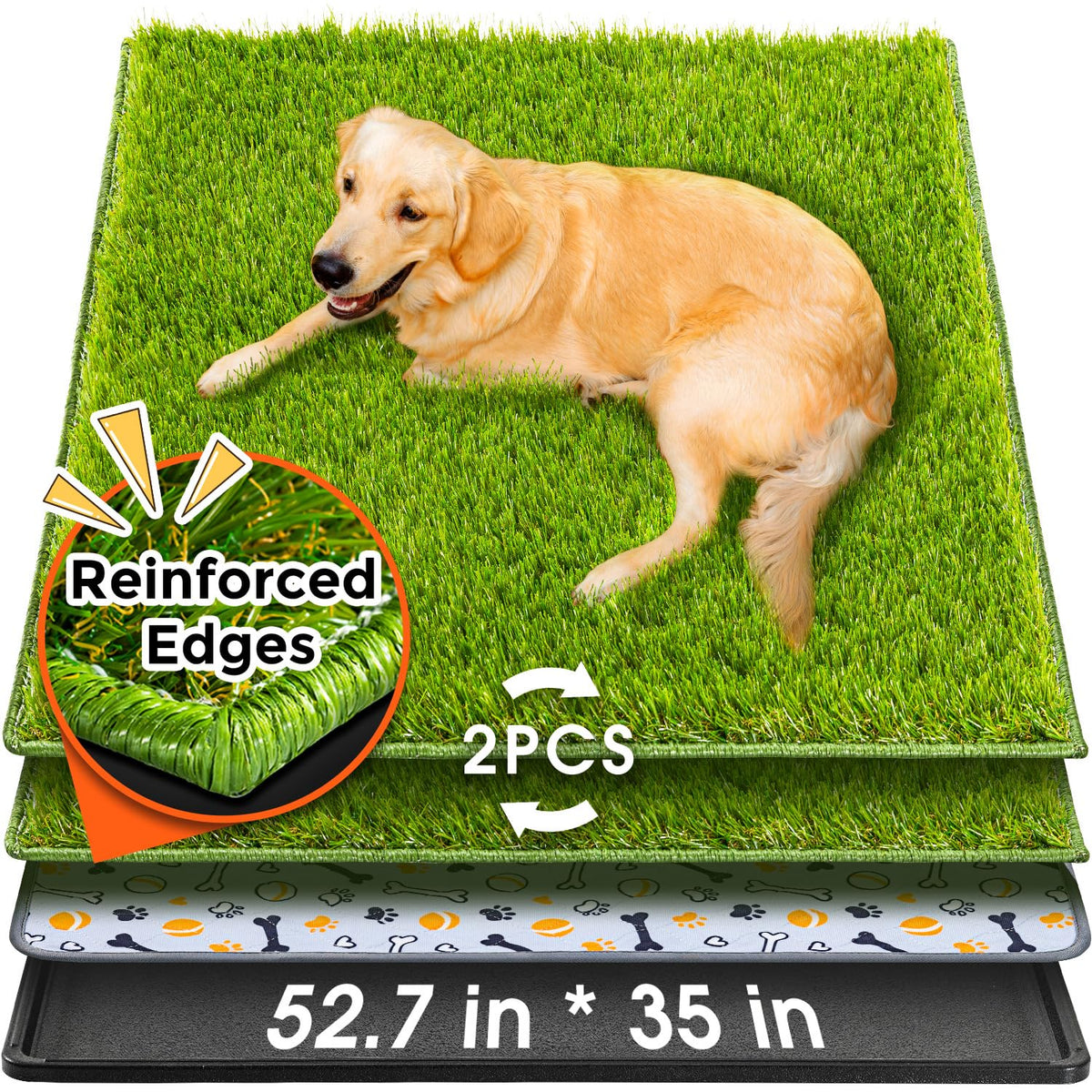 Hompet Tapis Gazon Artificiel Grand : surface réaliste idéale pour l'entraînement et la propreté.